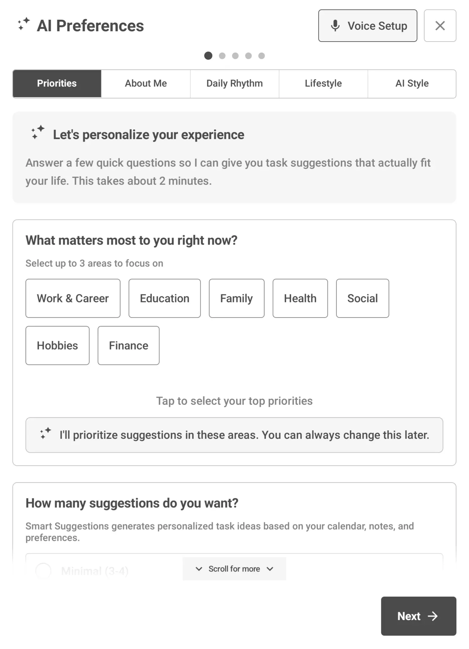 BooxDay AI Preferences personalization