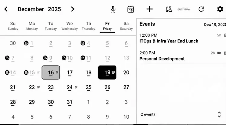 BooxDay Calendar View with Boox Notes badges